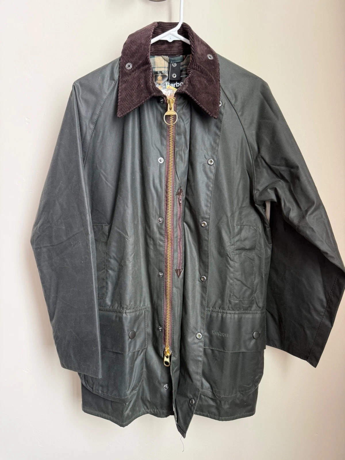 Men's Barbour Beaufort Waxed Jacket - Size 38 - Sage Green -NEVER WORN with tags - product detail image 1