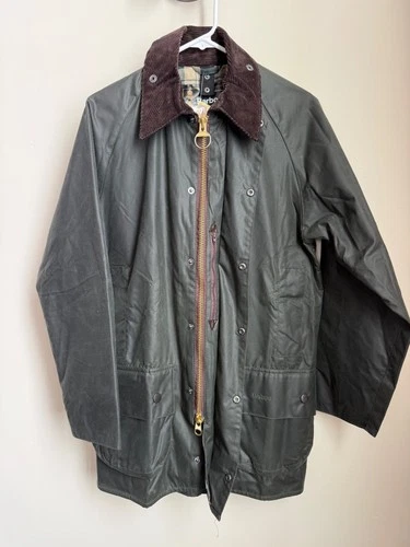 Men's Barbour Beaufort Waxed Jacket - Size 38 - Sage Green -NEVER WORN with tags - product listing photo
