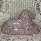 Fenton Glass Pink Lion Paperweight Figurine Carnival Iridescent Rare READ