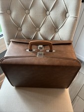 Vintage Brown Double Sided 60 Cassette Tape Handled Storage Carrying Case