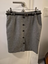 H&M Rock Karo Kariert Hahnentritt Rockabilly 50ies Schwarz Weiß 42