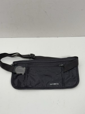 Samsonite Dark Grey Zipper Travel Money Belt Bumbag Pouch Wallet Fanny Pack