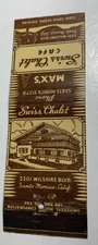 Matchbook Cover Max’s Swiss chalet Café restaurant, Santa Monica, California