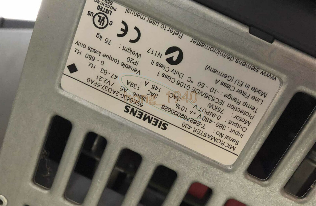 One Used Siemens Frequency Converter 6Se6430-2Ad37-5Fa0 6Se6 430-2Ad37-5Fa0