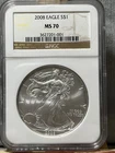 2008 Eagle S$1 NGC MS70