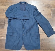 Southwick Navy Blue Pin Striped Button Wool Blazer Jacket Made in USA 46L