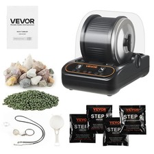 3lb Rock Tumbler Kit Direct Drive Quiet Motor Stone Polisher 4 Speed 9 Day Timer