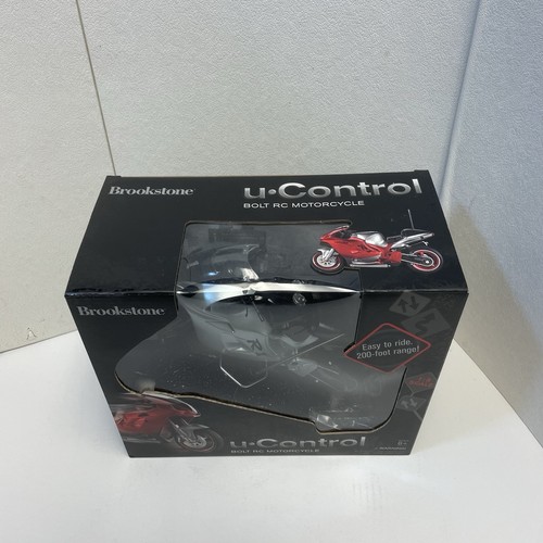 Brookstone U Control Bolt RC Remote Control Motorcycle Bike - Black - New - Afbeelding 4 van 7