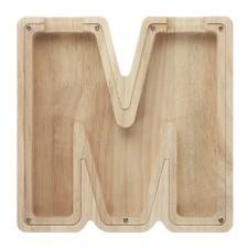 Wooden Letter Piggy Bank, Letter M
