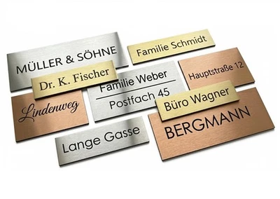 SCHNITZKISTE Briefkastenschild Klingelschild Türschild Namensschild mit Gravur selbstklebend