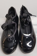 Capezio Tap Shoes Black Patent Tele Tone Tap Size 9.5W