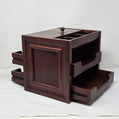 The Bombay Company Wood Desktop Organizer Men Valet Tray Box Desk Dresser MCM 
