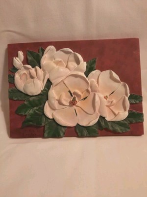 Art Igor Levashov Floral Wall Decor plaque Tile Art With Hanger. 3D