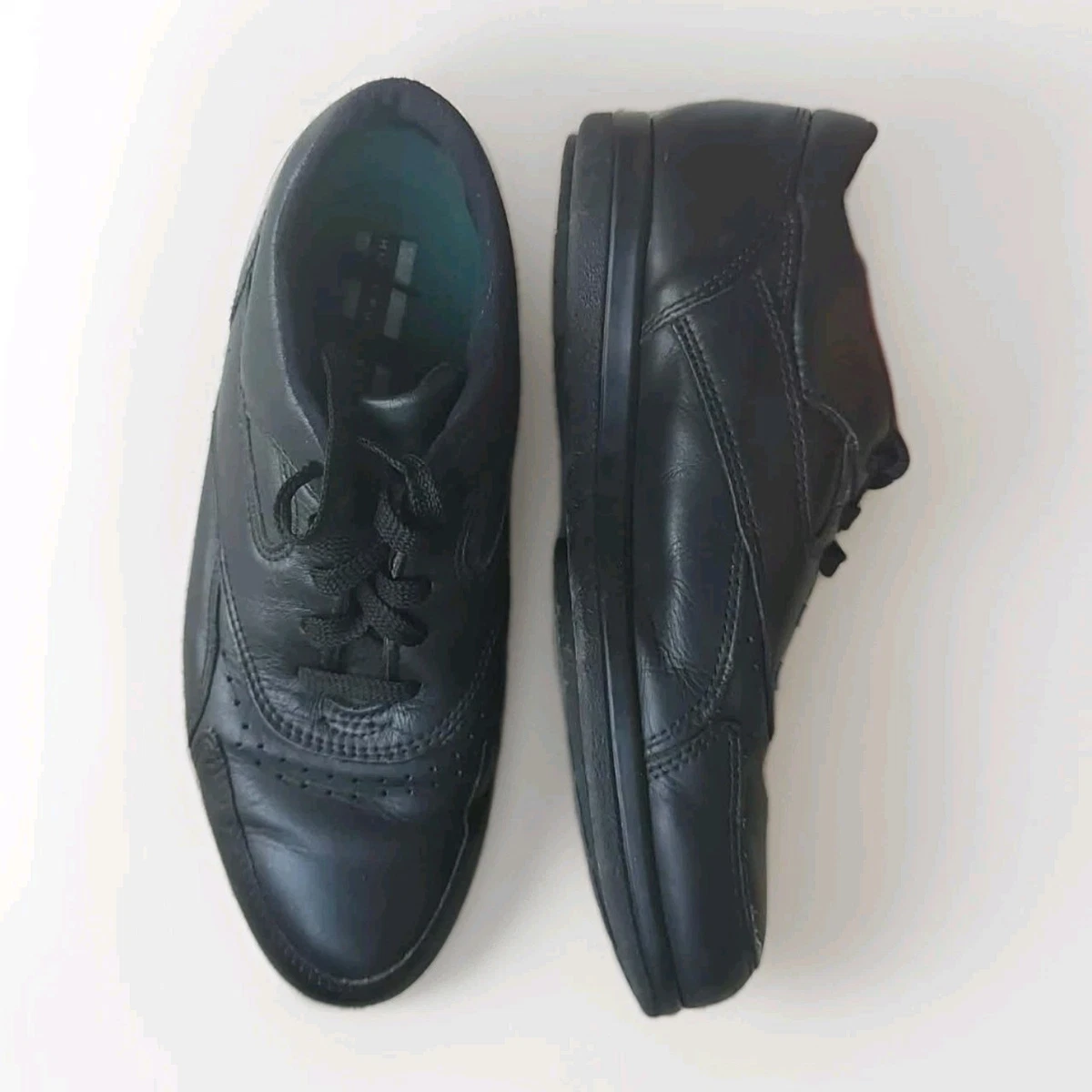 Hush Puppies Men’s Gil Shoes Black Leather Size 8.5 Wide Large Zero G Non-Slip Hush Puppies Leather Upper Black Casual Shoes for Men for  main image 3