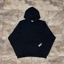 Fear of God Essentials Pullover Chest Logo Hoodie Stretch Limo/Black Size XXL