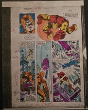 Iron Man Annual #7 Original Comic Art Color Guide Page 1984 Goliath Marvel