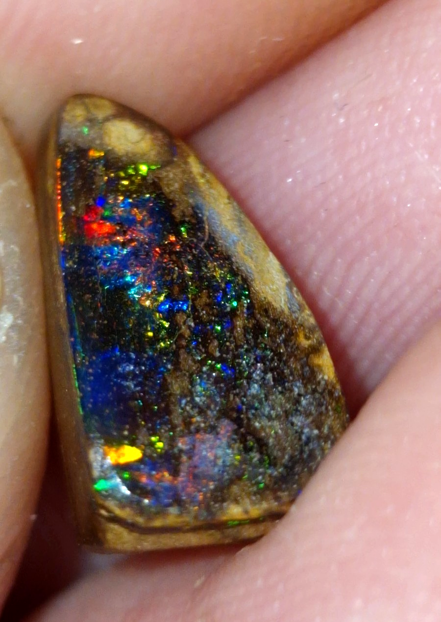 Boulder Opal Gemstone Cabochon. Polished Australian Boulder Opal Stone