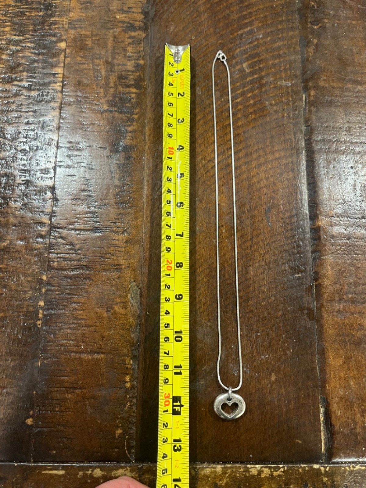 Sterling Silver Solid Cutout Heart Pendant Snake … - image 10