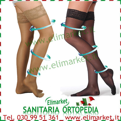Autoreggenti elastiche graduate pizzo sexy calze 140 den varici