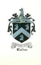 *Great Coat of Arms Cotton Family Crest genealogy, would look great framed!