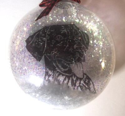 German Short Haired Pointer  Christmas Tree  Floating  Ornament Faux Snow