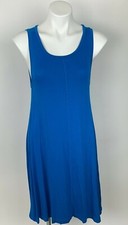 Ann Taylor Loft Blue Aline Seamed Stretch Tank Dress Small S Excellent