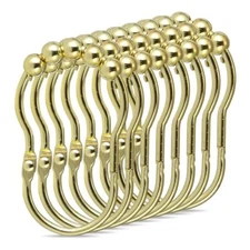 12 Pack Wide Snap Shower Curtain Hook Rings Rust Proof for Bathroom Shower Rod