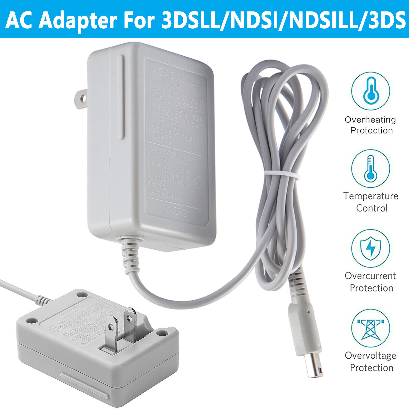 Nintendo Wall Charger for DSi, 2DS, 3DS, DSi XL, systems – Battery World