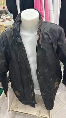 Real Leather Jacket in Genuine Leather Used Woman Size 56 Black LLD180