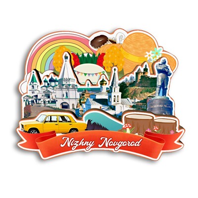 Nizhny Novgorod RUSSIA Refrigerator magnet 3D travel souvenirs wood craft gifts