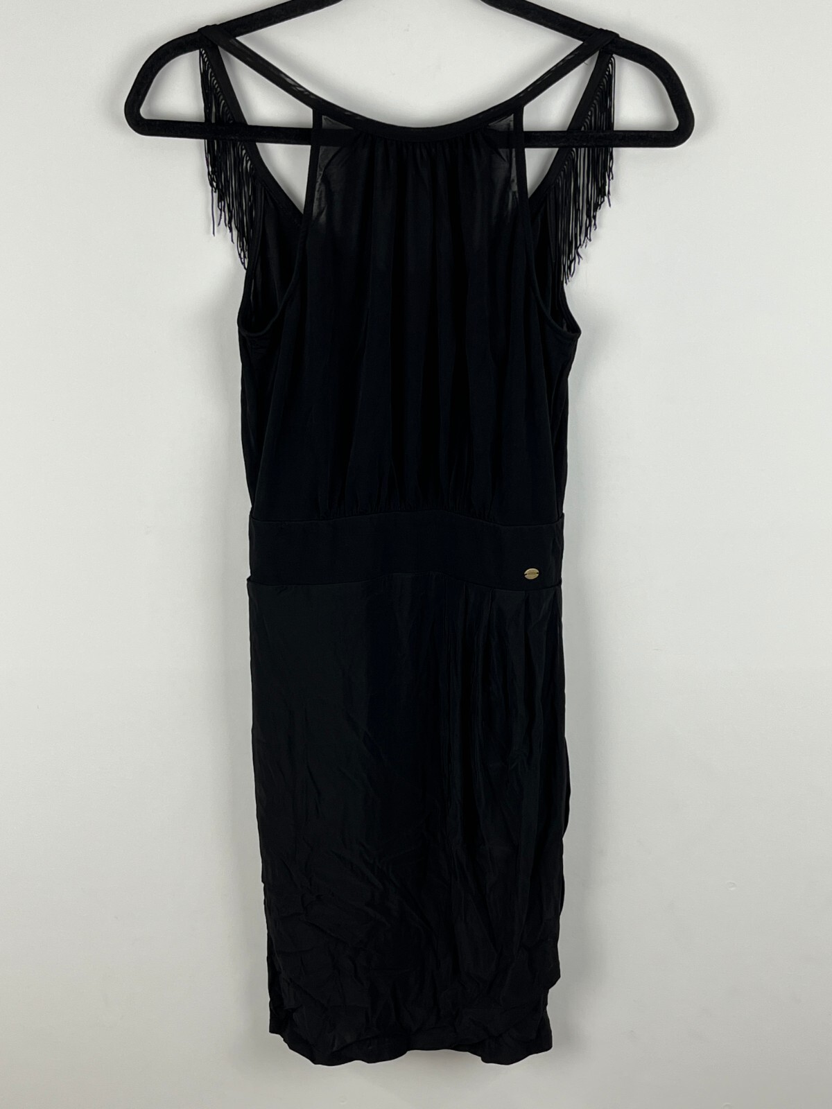 Guess XS Black Sleeveless Spaghetti Strap Pencil Dress Stretch Round Neck  