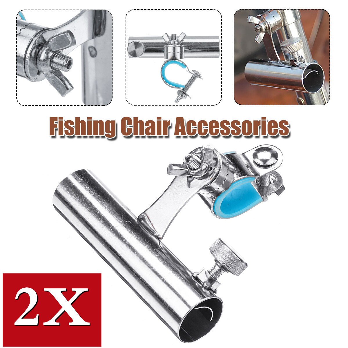 clamp on fishing chair accessories Universal Mount Umbrella Stand Bait Tray Holder Fishing Rod Holder Bracket Connect Convenient and Easy Installation Direction Adjustable : Sports & Outdoors Threaded screw knobs are reinforced Fishing Chair Rod Gimbal, Plate