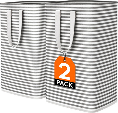 2 Pack Laundry Hamper Large Collapsible Laundry Baskets, Freestanding Waterproof
