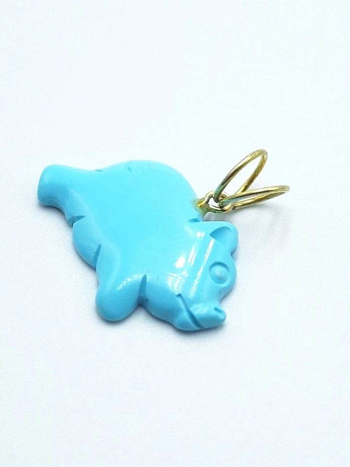 Ciondolo Pasta Di Turchese In Argento 925 Placcato In ORO GIALLO 18 KT  - Immagine 3 di 4