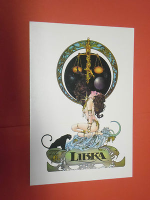 SEBASTIAN MAROTO COLLECTIBLE POSTCARD - zodiac n°11 LIBRA ed.lo viecchio