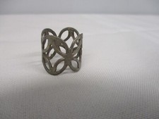 VINTAGE STERLING SILVER WIDE 3/4" OPEN WEAVE BAND RING SIZE 6 1/2