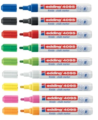 Edding Kreidemarker 4095 Kreidestift Fenster Sprühkreide, 2-3 mm, Farbe wählbar