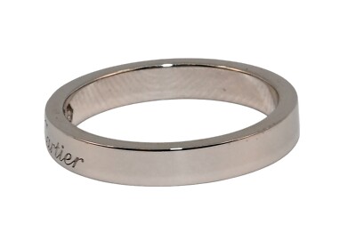 Cartier 950 PT Platinum 3mm Band Ring with Small .05ct Diamond 
