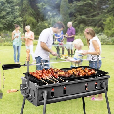 MOTHNUR Edelstahl Grillspieß Halter - Vertikales Kebab Rack Für Gasgrill | Mit 2 Spießen