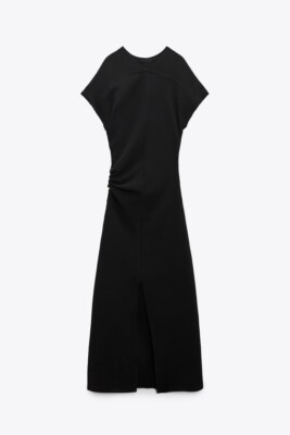 Dariya様 NWT ZARA DRAPED DRESS WITH SLIT BLACK - REF. 8407/522 XS $99