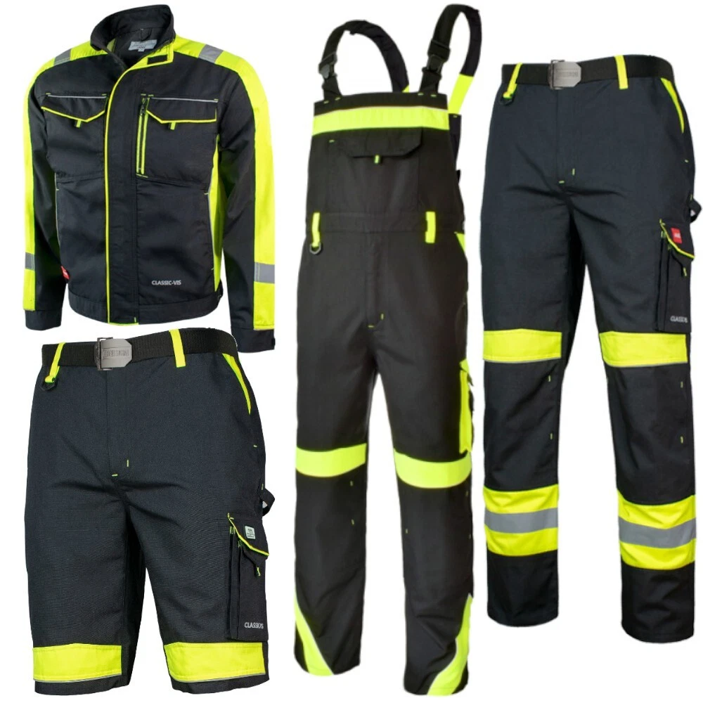 Pantalones de trabajo pantalones de cintura chaqueta peto ropa de trabajo negro amarillo talla 44 - 64