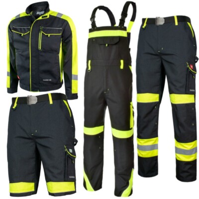 Arbeitshose Bundhose Jacke Latzhose Arbeitskleidung Schwarz Gelb Gr. 44 - 64