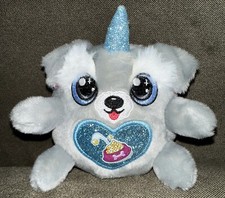 Zuru Puppycorn Puppy Rainbocorns Dog Unicorn Gray Blue Glitter Wings Heart 4"