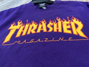Thrasher Magazine Logo S T Shirt Fire Flame Skate Skateboard Magazine Purple New Ebay