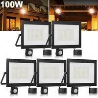 5X 100W Led Fluter Mit Bewegungsmelder Warmweiß AußEn Strahler Scheinwerfer IP66
