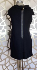 EXPRESS WOMEN LITTLE BLACK DRESS S SMALL ABOVE KNEE ZIPER POCKETS STRETCHY