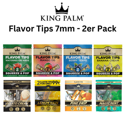 King Palm Flavor Tip (7 mm) I 2 Tips I Terpene Infused Maisschalenfilter