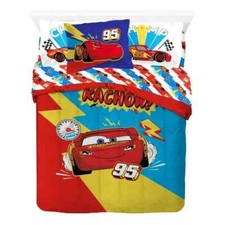 Disney Pixar Cars "Lightning McQueen" Kids Reversible Bed Set-AB0CLH9GL557
