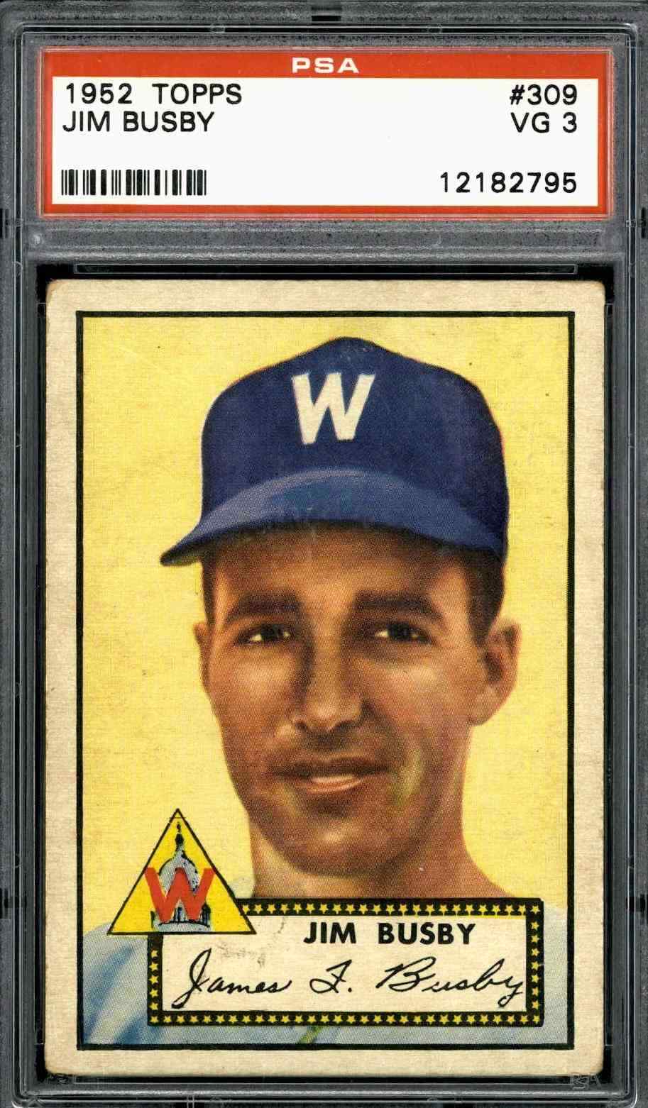 1952 Topps #309 Jim Busby - PSA 3
