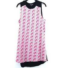 Teeink  Small Tank Dress Novelty Ditsy Floral Micro Flamingo Print Artsy Summer